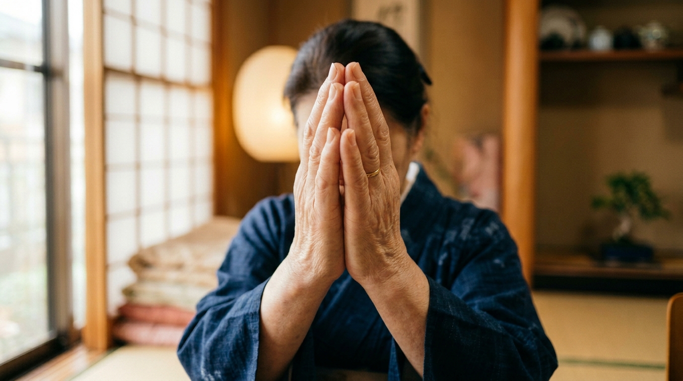 祈りを捧げ、心の安らぎを感じている人の手元