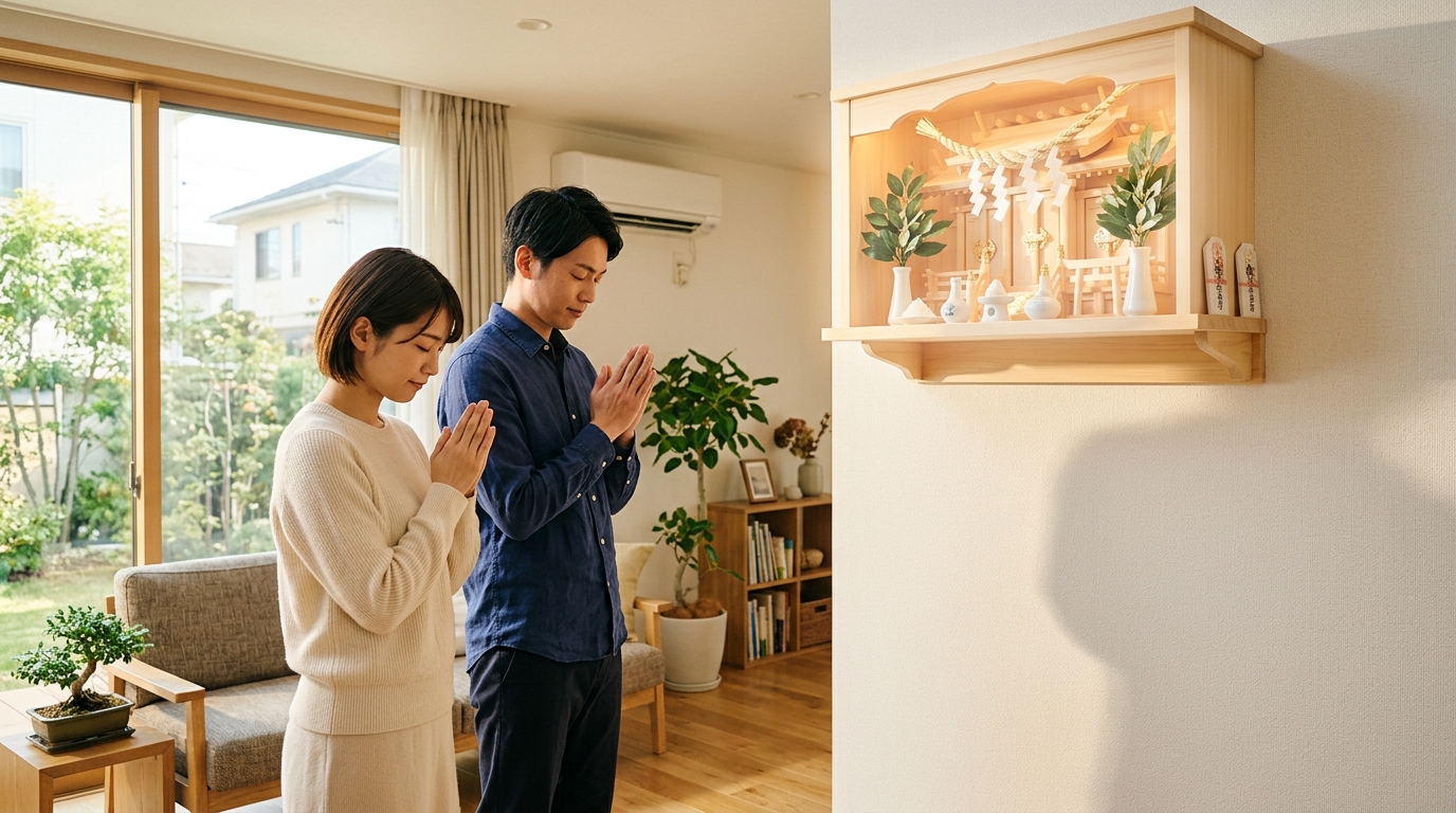 「今の住まいに神棚は必要？」20代・30代の悩みを解決。独身時代と家族を持ってからの守りの違い、賃貸でもできるモダンな祀り方、日常に潜む神棚の不思議体験とサインまで徹底解説。家族を思いがけない不運から守る、日本古来のシステムの秘密をお伝えします。