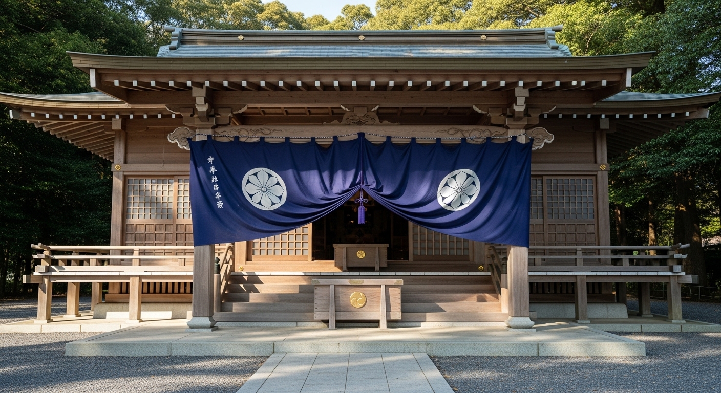 神前幕が適度にたわんで設置されている理想的な様子