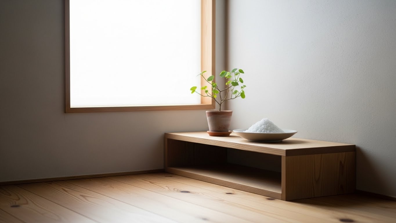 清々しい部屋の隅の風景