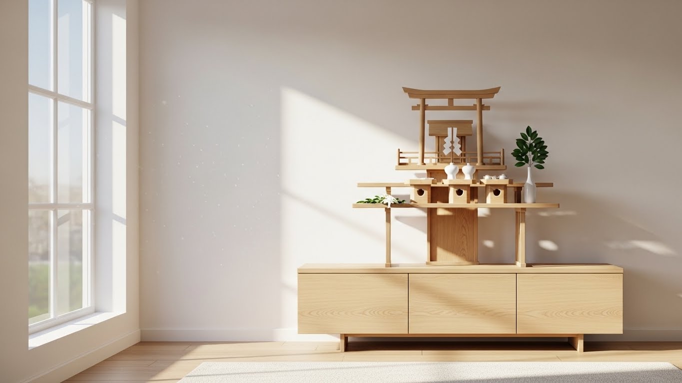 リビングに馴染むモダンな神棚