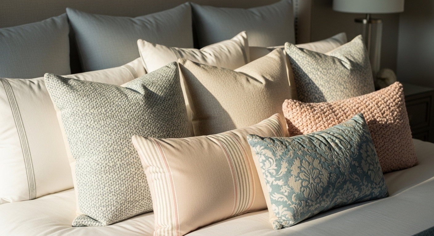 家族それぞれの好みを尊重して整えられた寝室の寝具