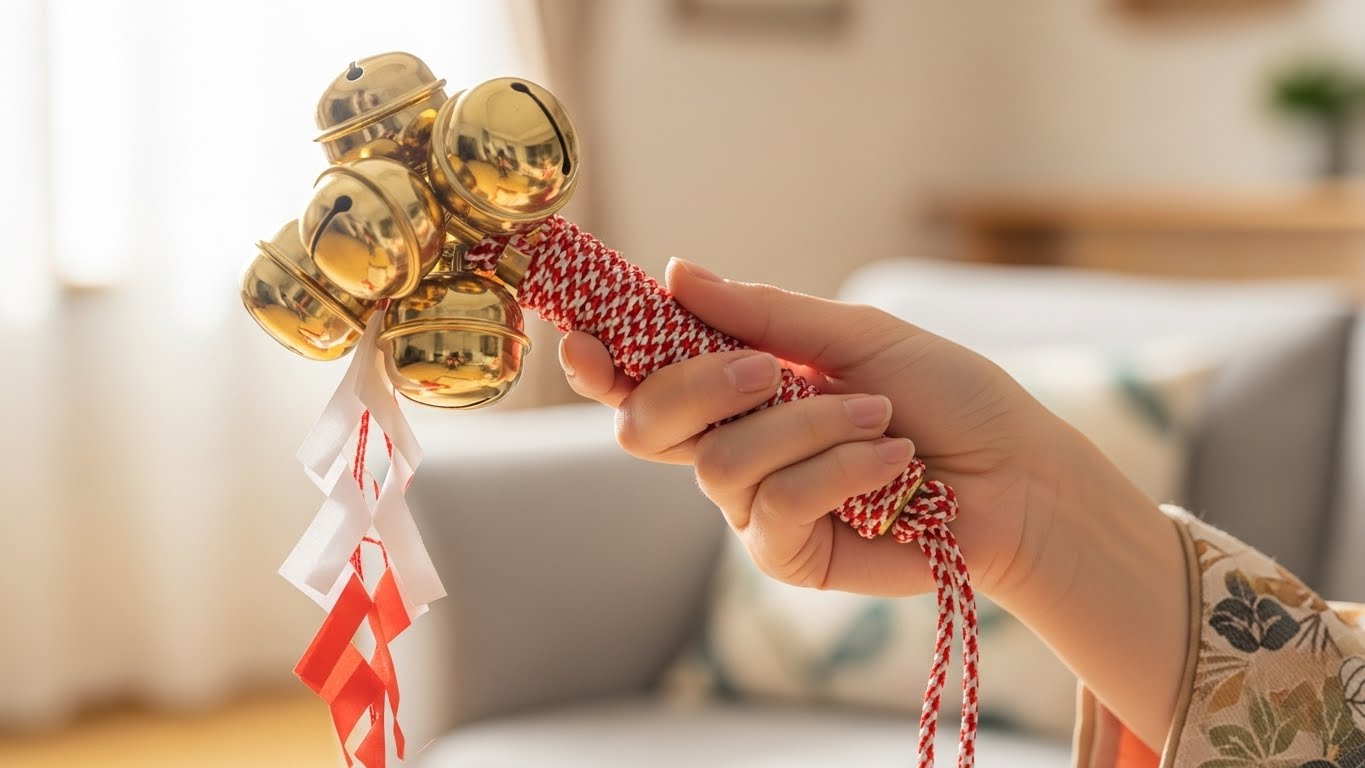 部屋の空気を変える神楽鈴の音色
