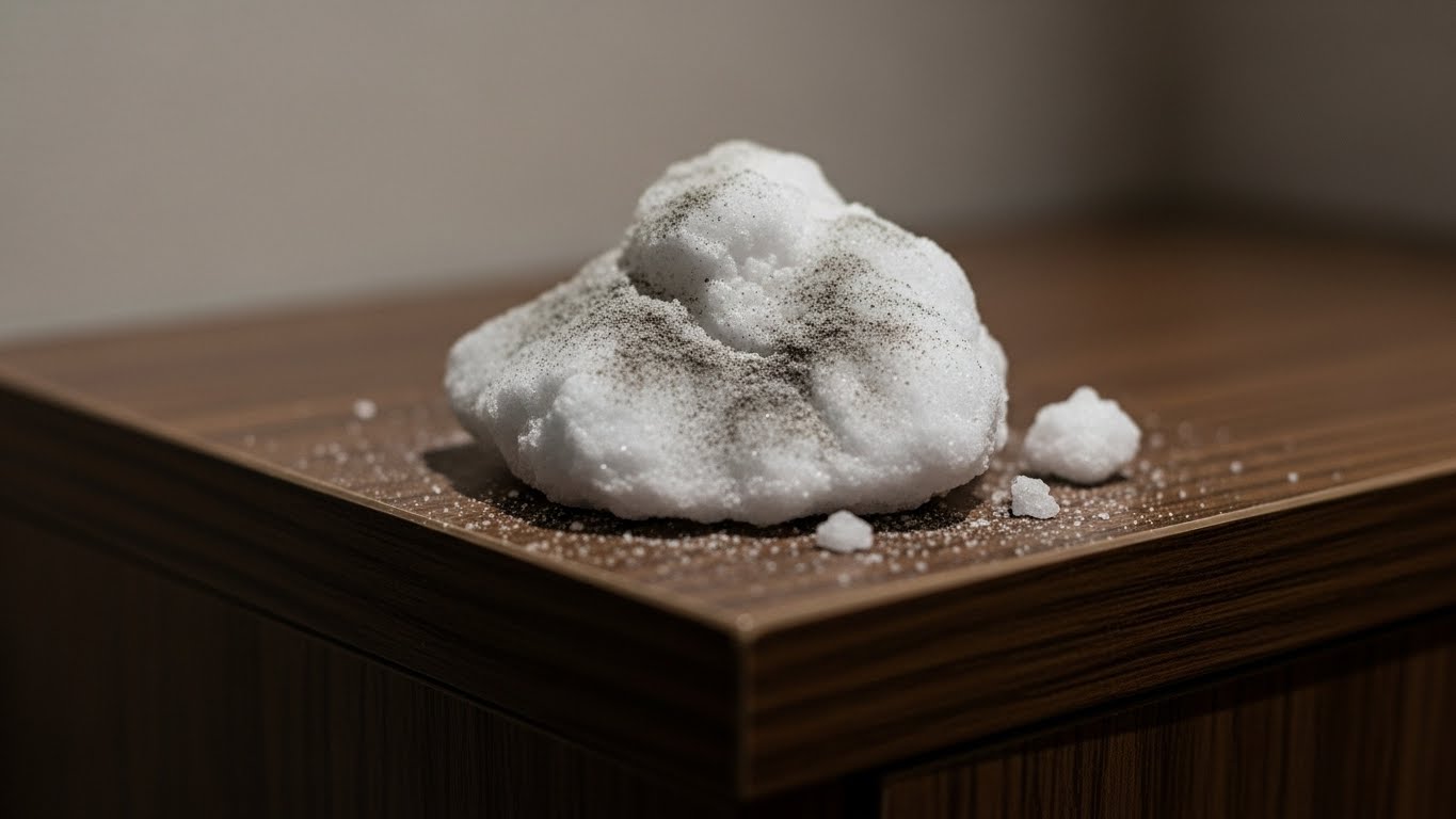 交換時期を過ぎて少し汚れた玄関の盛り塩