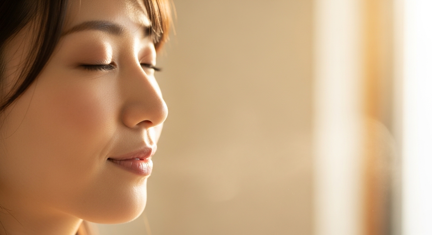 メンタルが安定し穏やかな表情を見せる女性